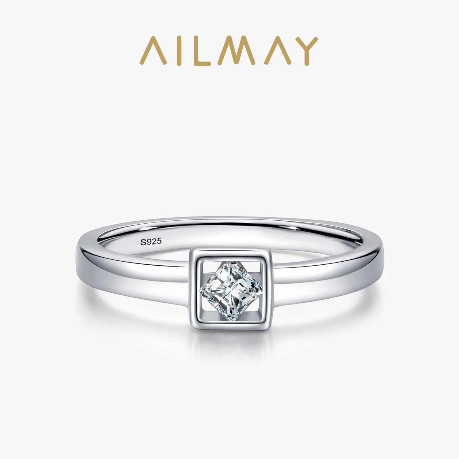 

Ailmay ослепительный прозрачный Циркон реальная фотосеребряная фотография для женщин минималистичные Изящные Ювелирные изделия 2022 новый стиль