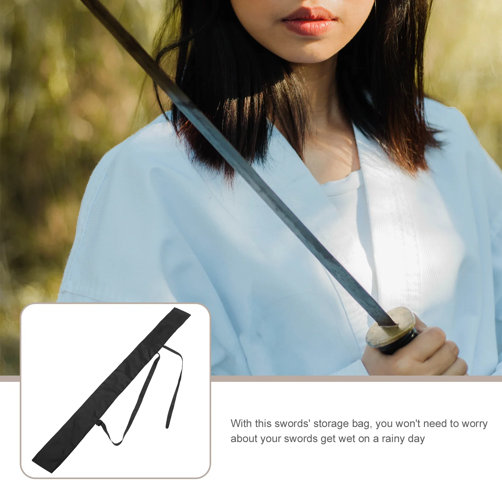 

Japanese Style Sword Storage Bag Polyester Durable Rainproof Carrying Shoulder Bag Long Swords Protective Cover Light Breathable