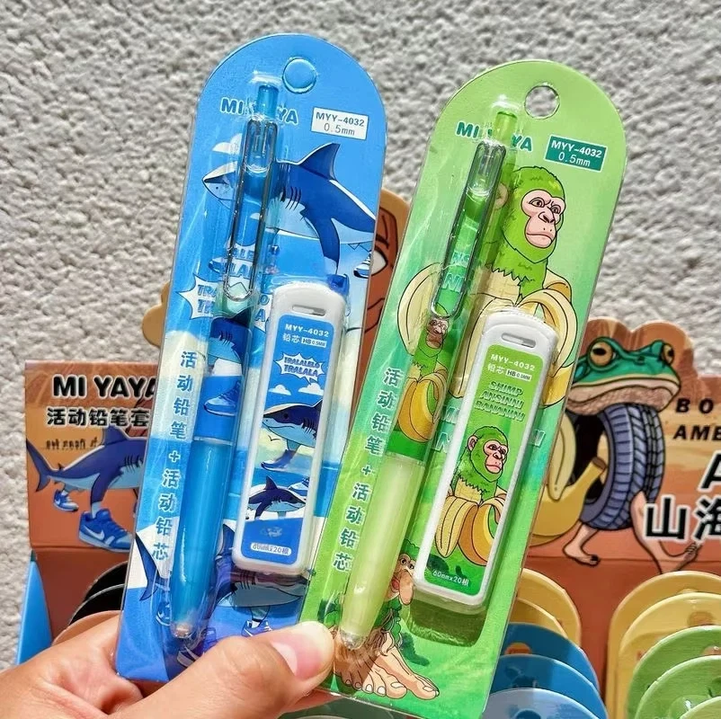 4/24 قطعة قلم رصاص النشاط الكرتون الإيطالية Brainrot Ai الحيوانات Tingtungsahur Tralalelotralala طالب حلق قلم رصاص ميكانيكي #2