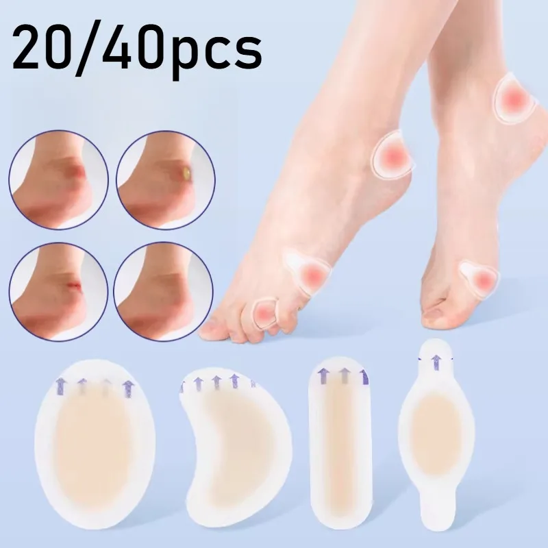 40 almofadas de almofada de gel transparente para calcanhar, pé, bolhas, calos e alívio de proteção da pele