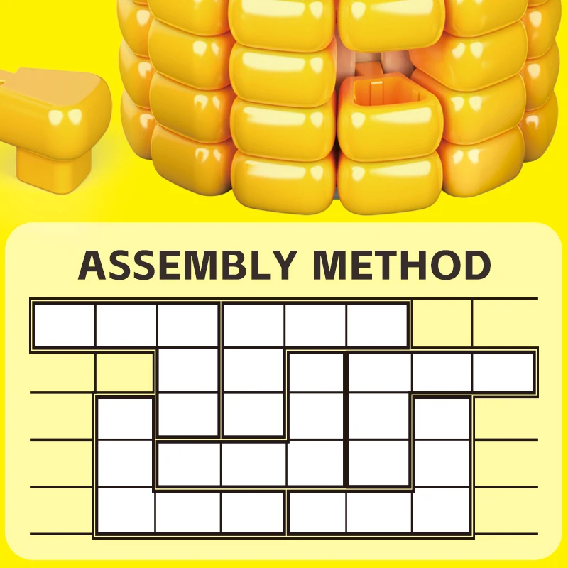 Schlüsselanhänger Mais-Puzzle DIY Kreatives Mais-Block-Handspielzeug Mini Entspannungs-Gehirntrainer Vielseitiges Intellektuelles Bausteinspielzeug – Detail 11