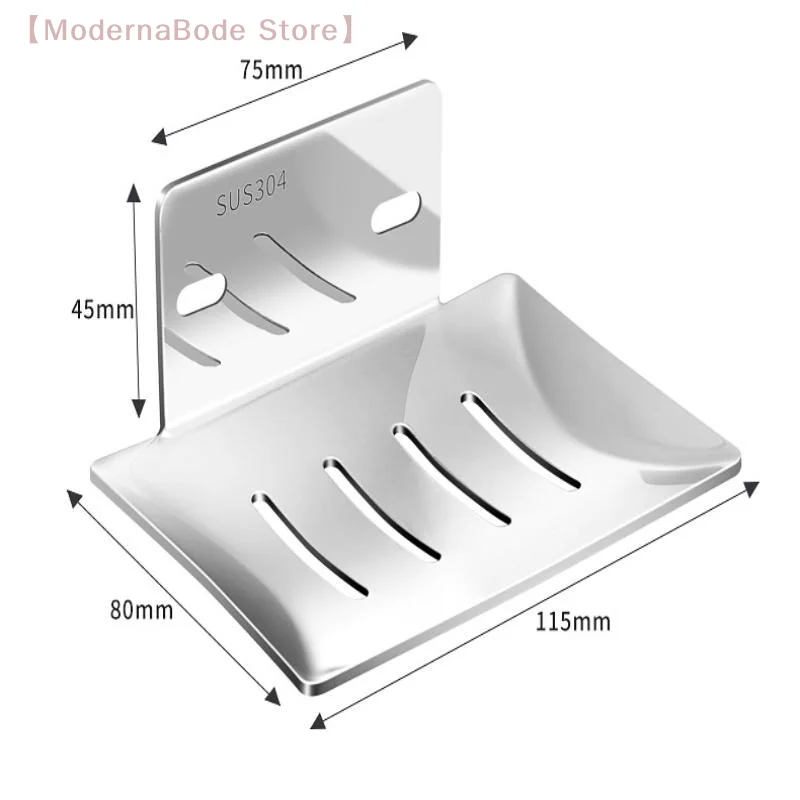 【M】Seifenschalen aus Edelstahl 304, selbstklebend, zur Wandmontage, Badezimmer-Seifenhalter, rostfrei, ohne Bohren, Seifenschwammablage