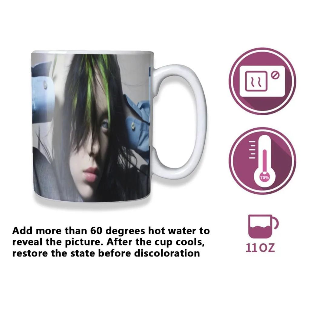 Famous Singer B-Billie Singer Mugs Cup Changing Color Magic Mugs Heat Sensitive Tea Cup Coffee Mug Gift Mug Drop Shipping