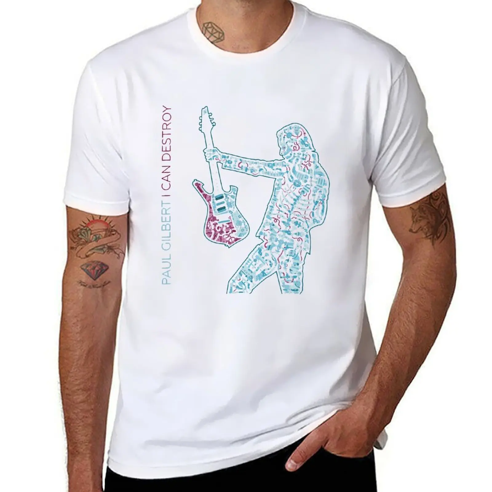 

Paul Gilbert guitar T-Shirt t shirts cotton 100% man graphic t shirt T-Shirt