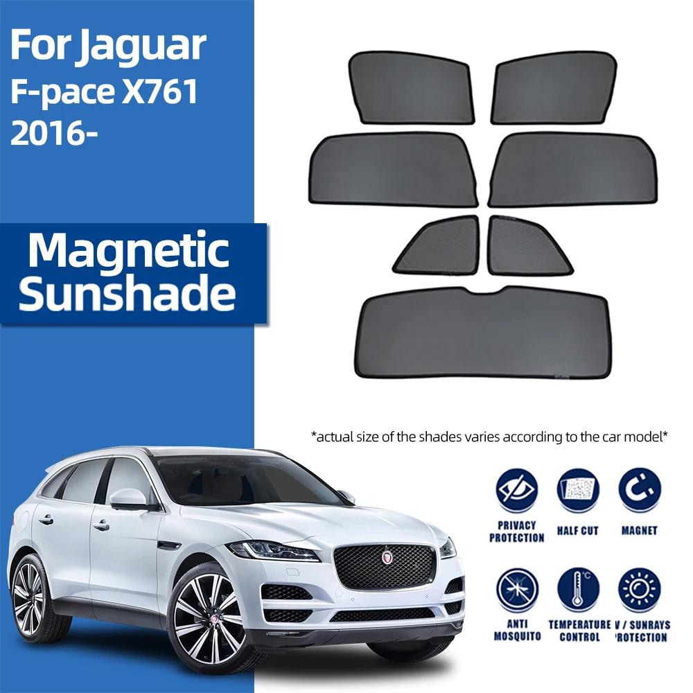 

For Jaguar F-pace X761 FPace 2016-2024 Magnetic Car Sunshade Front Windshield Curtain Rear Side Baby Window Mesh Sun Shade Visor