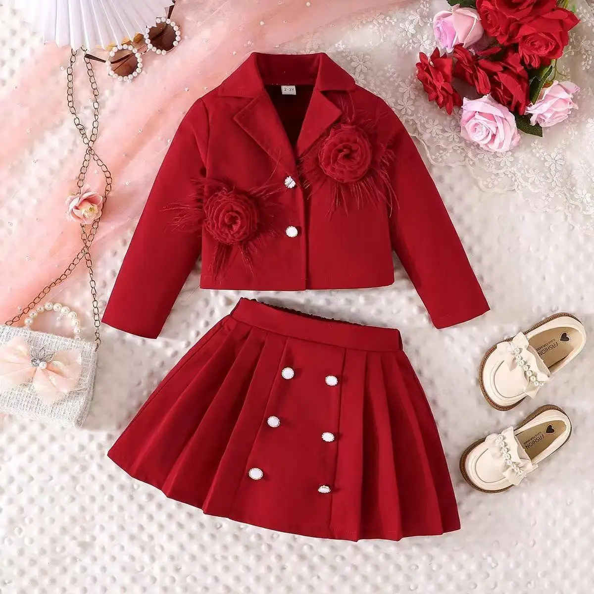 

New Arrival Toddler Girls Fall Spring Plaid Dress Bow Ruffled Hem Stylish Princess Dress Kids Outfits for 2-7Y