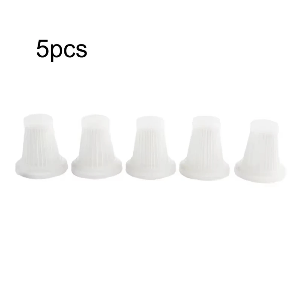 5pcs Car Vacuum Cleaner Filter Wireless Handheld Dust Collector Washable  Air Filter Cartridge Repeatable Applicability Interior
