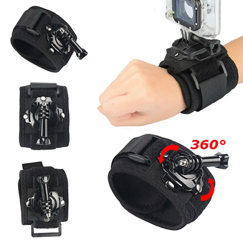 360 Degree Rotation Hand Wrist Strap for GoPro Hero 13 12 11 10 Accessories Multi-angle Adjustment Xiaomi Yi 4K SJ4000 Insta360