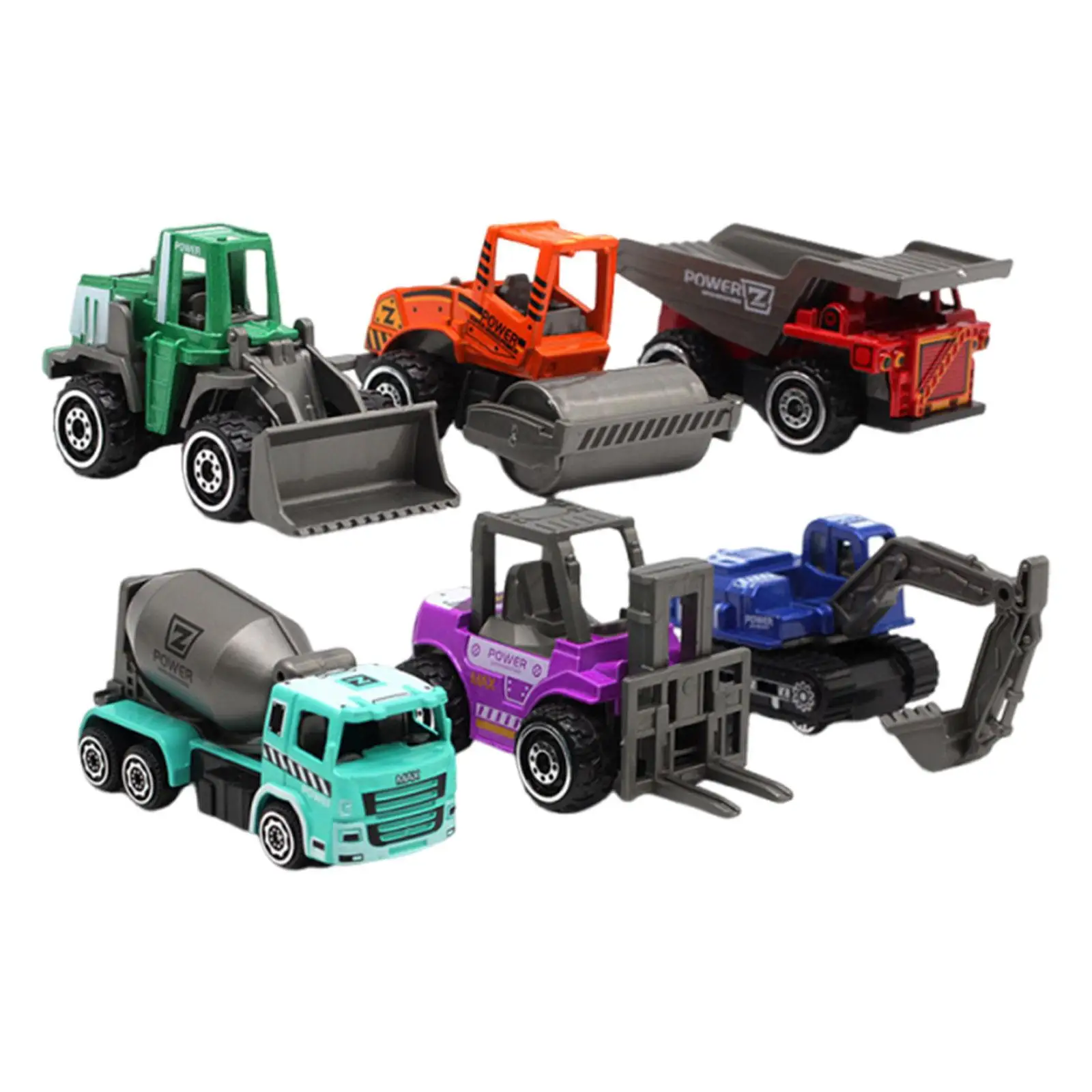 

6x модель инженерного автомобиля из сплава, мини-модель автомобиля, инженерная модель автомобиля, игрушка для подарка, подарок на день рождения для детей