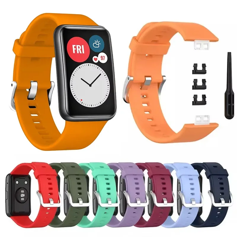 Correa de goma para reloj Huawei Fit TIA-B09, repuesto para Huawei Watch Fit TIA-B19, pulsera deportiva