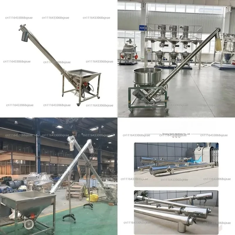 Automatic stainless steel screw conveyor with hopper screw feeder for farm material handling