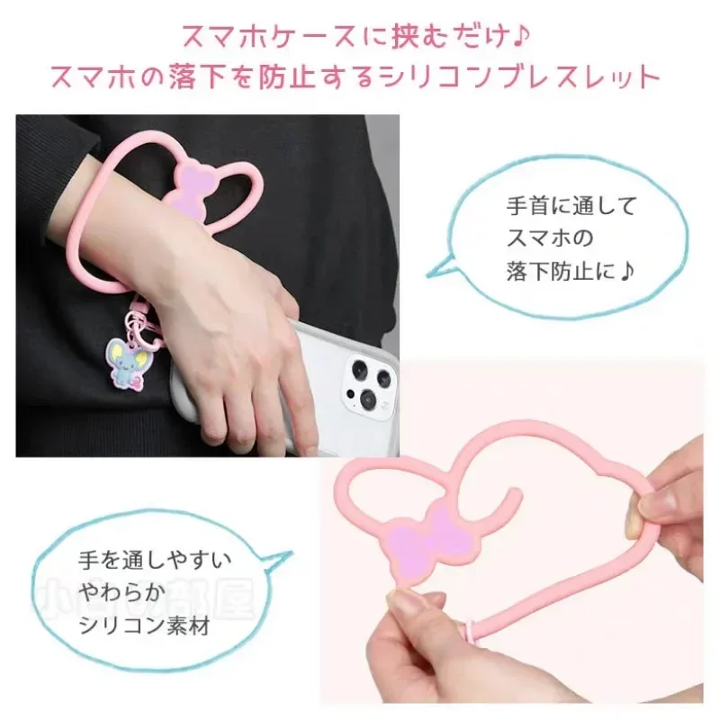 مرحبا كيتي سانريو الهاتف المحمول الحبل لطيف كورومي القط سينامورول النمذجة سيليكون الهاتف المحمول حلقة قلادة الهاتف المحمول