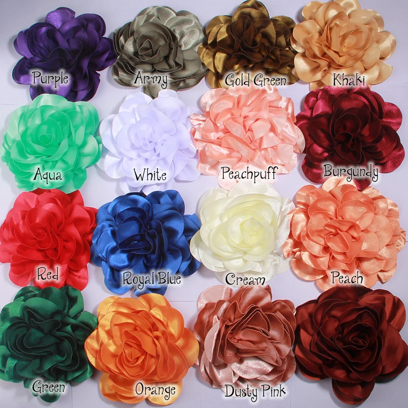 19CM Super Big Flower Popular In Europe Handmade Satin Flower Artificial Flowers for Wedding Bride Decoration