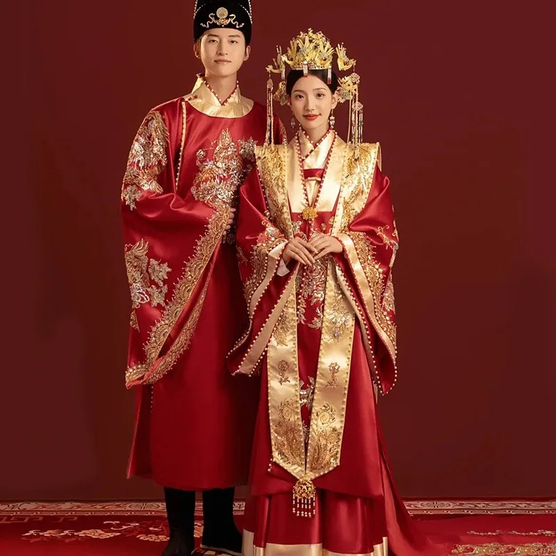 

New Chinese-style wedding dresses couple sets and toasting outfits from Han