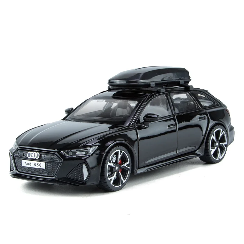 Audi RS6 Quattro Station Wagon Model Car Toy para Crianças, Diecasts Metal, Fundição de Metais, Som e Luz, Brinquedos Veículos, 1:32