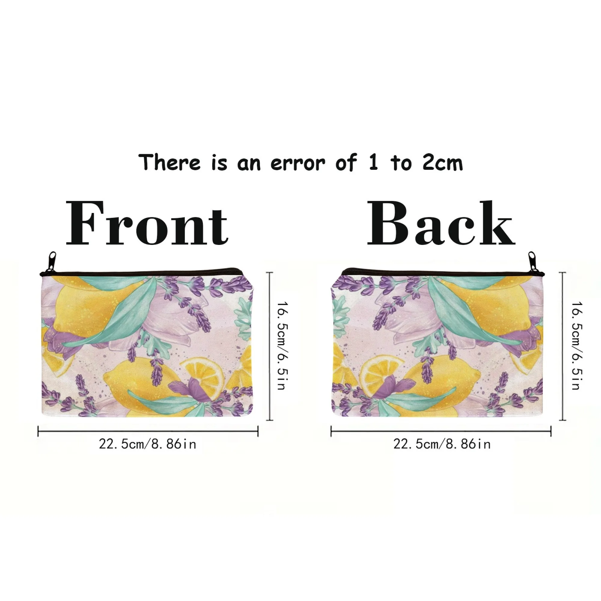 حقيبة مكياج عصرية من ليمون لافندر ريترو مطبوعة حقيبة مستحضرات تجميل قابلة للطي وخفيفة الوزن بسحاب للإغلاق للنساء والفتيات #6