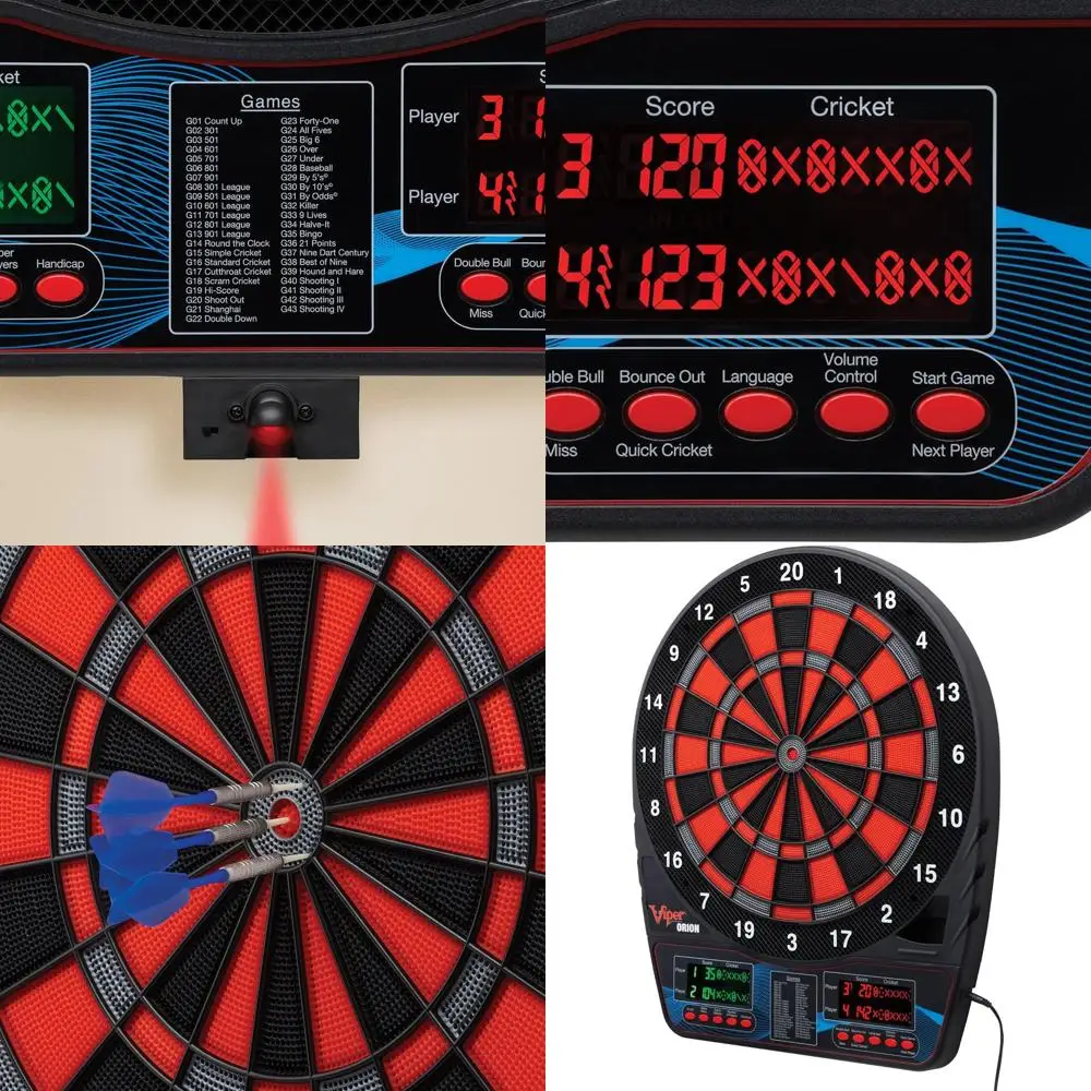 

Электронный дартс LaserLite Orion с мягкими наконечниками, красным и черным, и лазерной линией