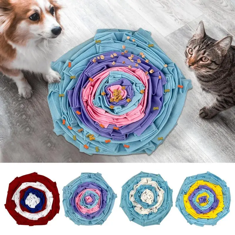 Dog Snuffle Mat Colorful Dog Sniffing Pad Interactive Enrichment Toys Puppy Pad Food Mat Slow Feeder Pet Feeding Mat for Mental