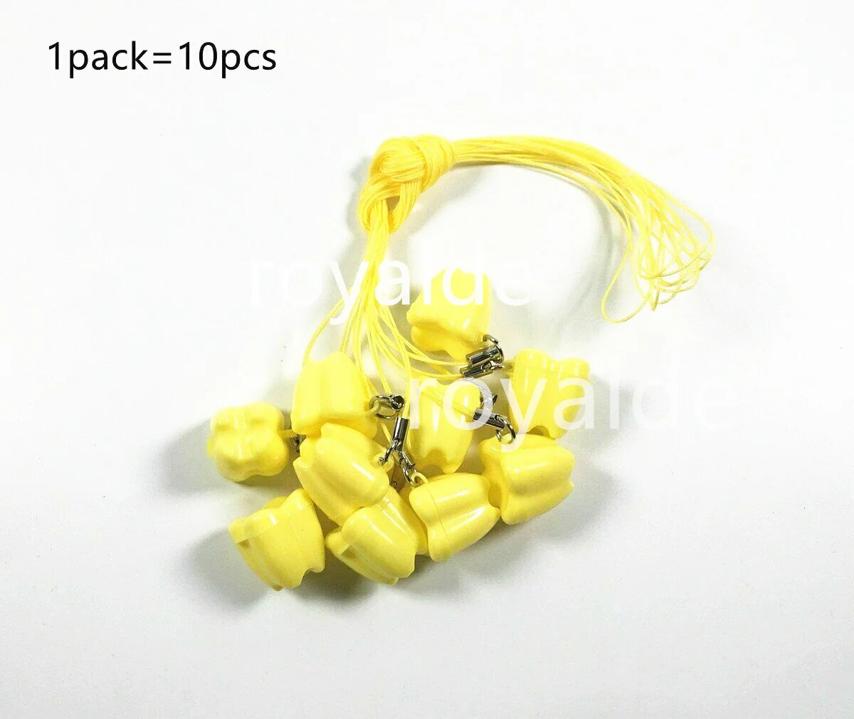 

10Pcs/Pack Dental Milk Teeth Holder Boxes Plastic Necklace Baby Kids Yellow Color