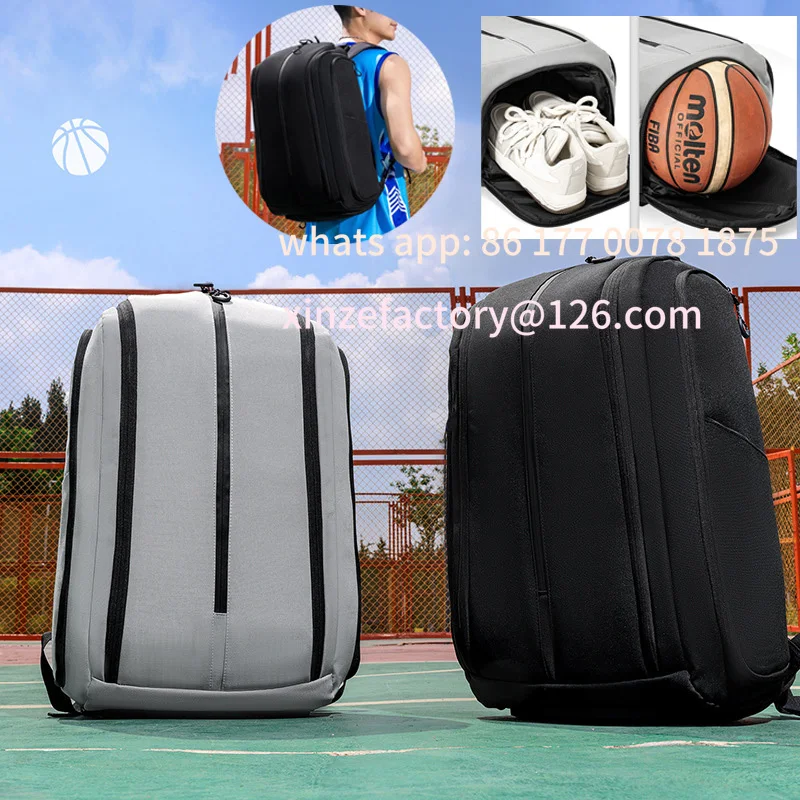 Customizable Team Basketball Backpack Large With Shoe Compartment Gym Sports Fitness Outdoor Training Shoulder Dry Wet Pack