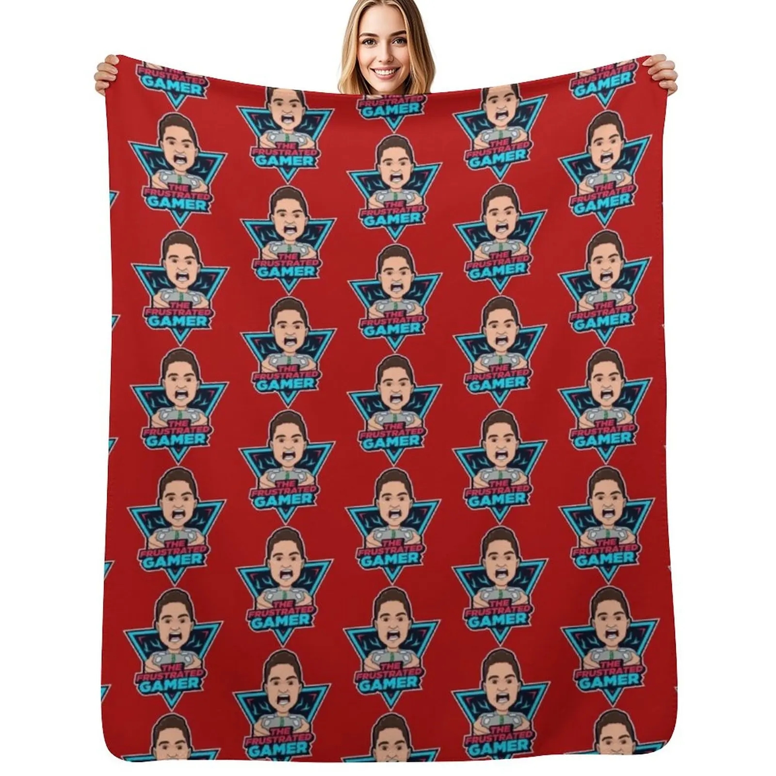 frustrated gamer Throw Blanket Wrinkle Resistant Lightweight Blanket