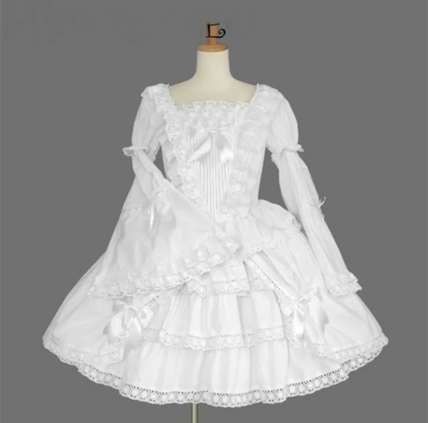 

Lolita Maid White Dress Cosplay Costume Custom Made