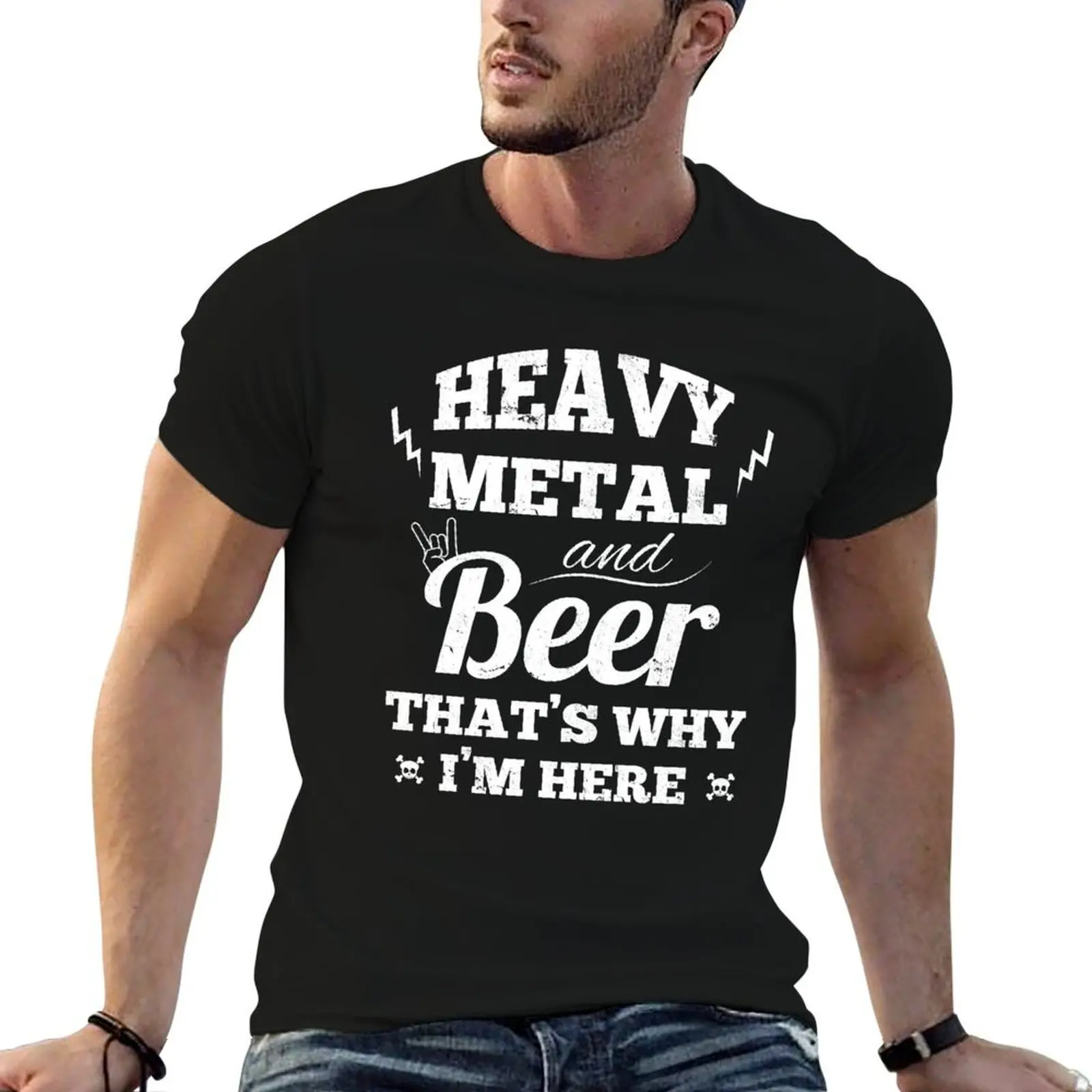 

Heavy metal music and beer T-Shirt t shirts for man graphic vintage mens graphic t shirts t shirts for man pack white T-shirt