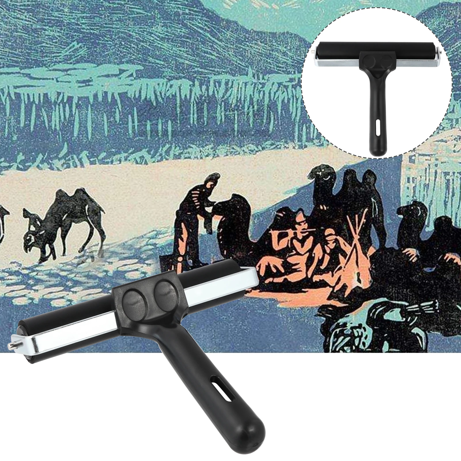 Rubberen rol voor inktapplicator Inktapplicator Lijmtape Stempelen Olieverfrollers Printmaking Tool Zelfs coating