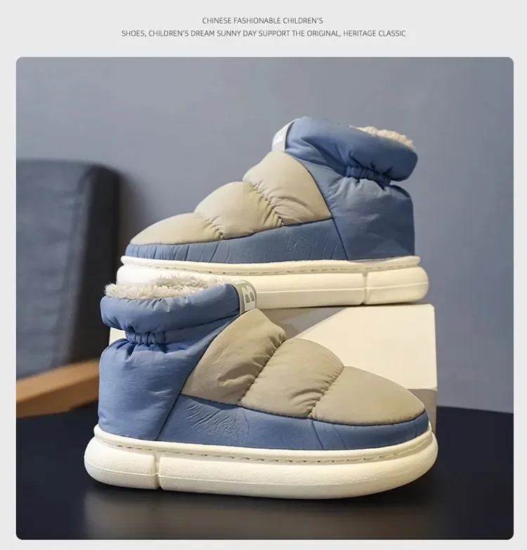 

Мужские зимние ботинки: новые модные утепленные плюшевые ботинки на платформе, водонепроницаемые, нескользящие, теплые, на хлопковой подкладке