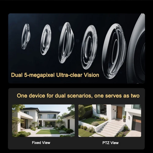 Imagen 2 del producto XIAOMI Nueva cámara exterior 4 versión de cámara dual, 360 °   5MP 3K, alarma visual audible, audio bidireccional, IP66, versión china con adaptador