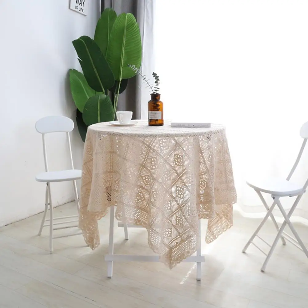 

Crochet Tablecloth With Tassel Lace Dustproof Household Piano Cover Table Cover For Kitchen Dinning Party Holiday