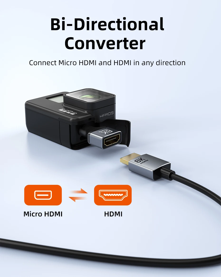 CABLETIME Mini-HDMI-Adapter Mini/Micro HDMI auf HDMI-Adapter 8K 60Hz für Raspberry Pi ZeroW Camcorder Laptop HDMI Mini-Adapter – Detail 17