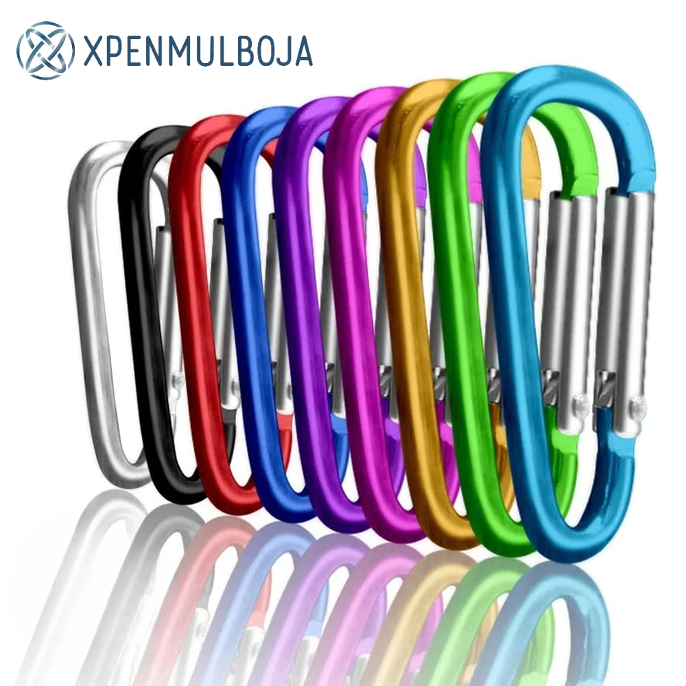 5/10PCS Mini Carabiner Keychain Aluminum Alloy D-ring Buckle Spring Snap Clip Hooks Keychain Carabiner For Outdoor Camping Tools