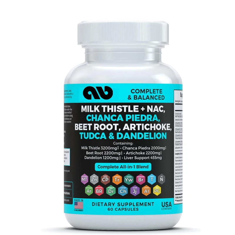 

Complete formula milk thistle+NAC supplement containing dandelion root, TUDCA, and complete liver support supplement mixture