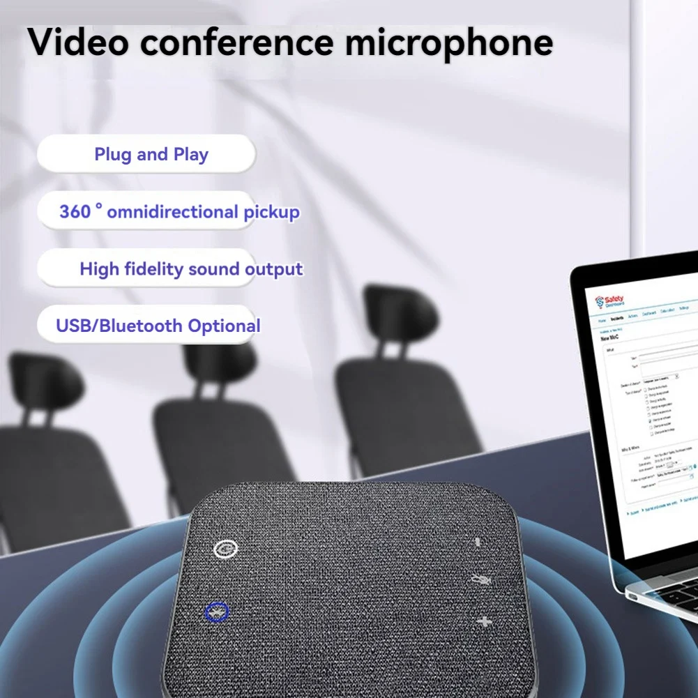 BVBV 全指向性マイク ワイヤレス ビデオ会議スピーカーフォン USB Bluetooth マイク PC ラップトップ コンピューター用
