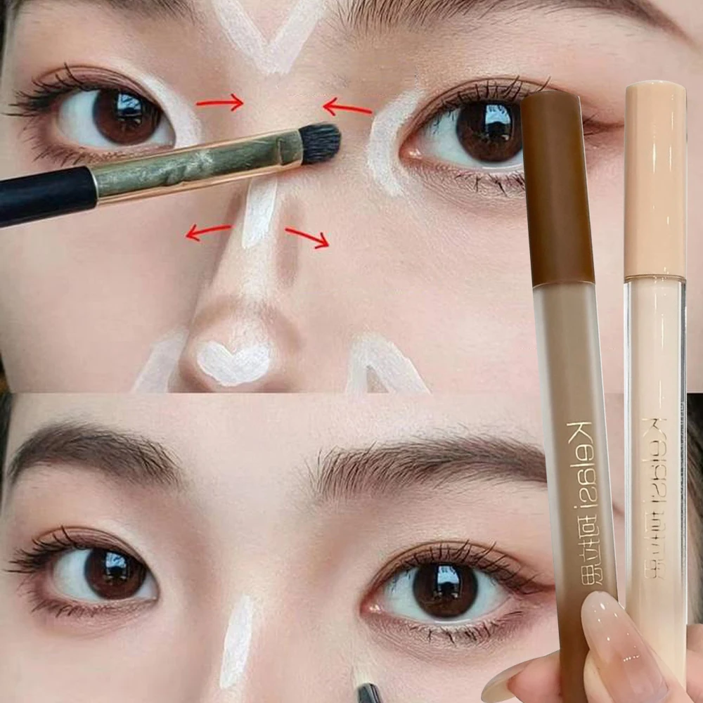 Make-Up Concealer Verhelderend Gezicht Vloeibare Contour Stick 3d Neusschaduw Waterdicht Langdurig Gezicht Bronzer Filter Cosmetische Vrouwen