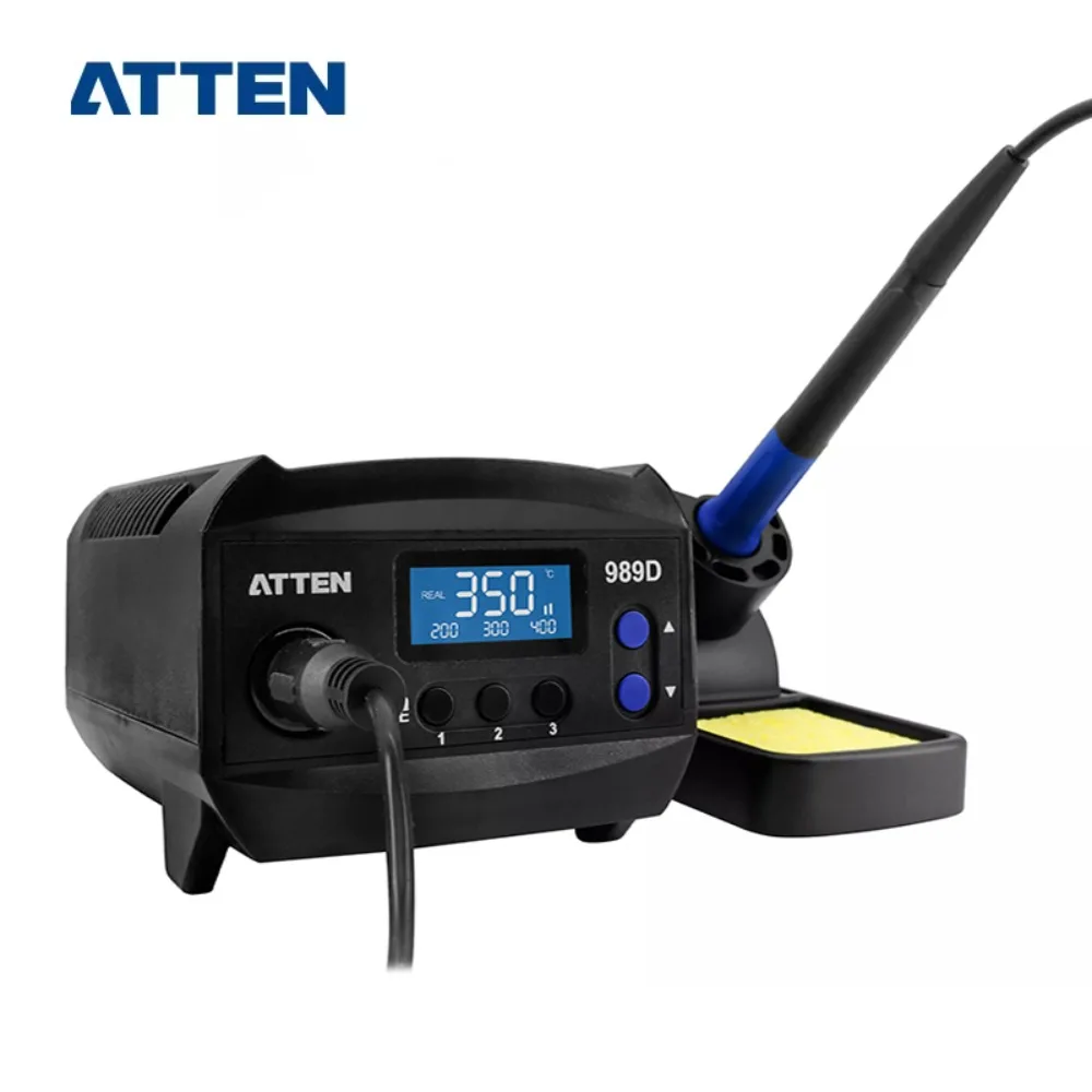 ATTEN AT-989D Lead Free ESD Digital Soldering Station 65W 110VAC/220VAC Constant Temperature Electric 900M-T Soldering Iron