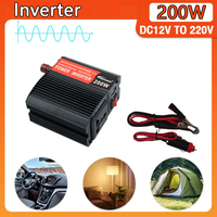 200W Portable Power Inverter Car Inverter Solar Inverter USB DC 12V to AC 220V Conversion USB Battery Clip Universal socket