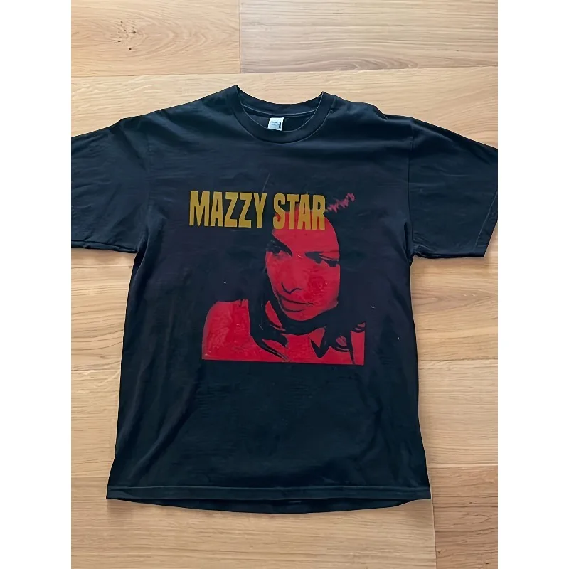 Men's and Women's Mazzy Star Pattern T-shirt, Cotton T-shirt, Vintage Casual Street Style Suitable for All Seasons