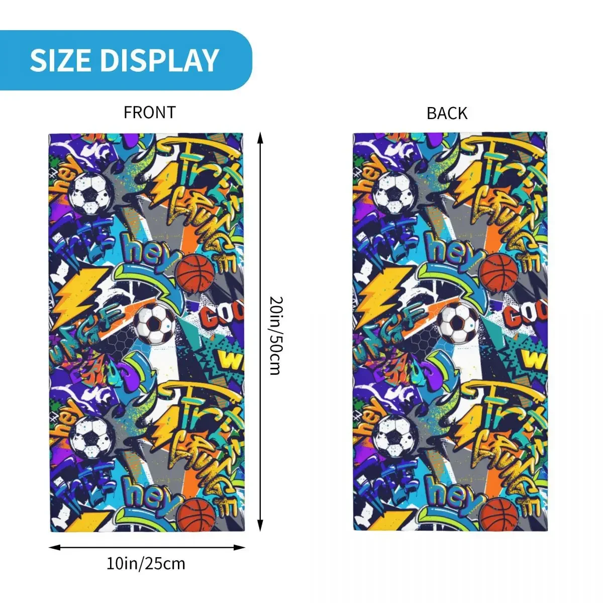 Sport Textile With Socker Lightning Basketball Ball Bandana Neck Gaiter Printed Motorcycle Club Graffiti Art Pattern Wrap Scarf