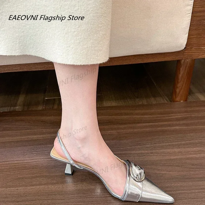 Sandalias De tacón alto con punta estrecha para Mujer, zapatos De vestir elegantes para exteriores, novedad De verano, 2024