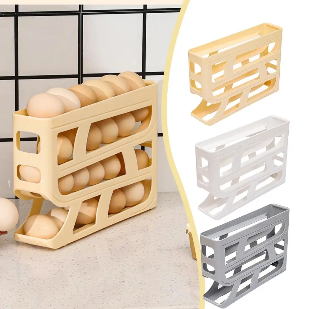 

Ящик для хранения яиц 4-уровневый скользящий яичный стеллаж автоматический ящик вращающаяся дверь для хранения скользящий боковой шкаф для яиц холодильник для свежести Eg A3L7