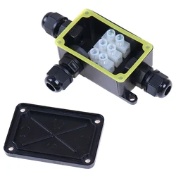 1PC 3Way IP66 Mini Outdoor Waterproof Junction Box One In Two Out Waterproof Box Plastic Waterproof Cable Connector Junction Box