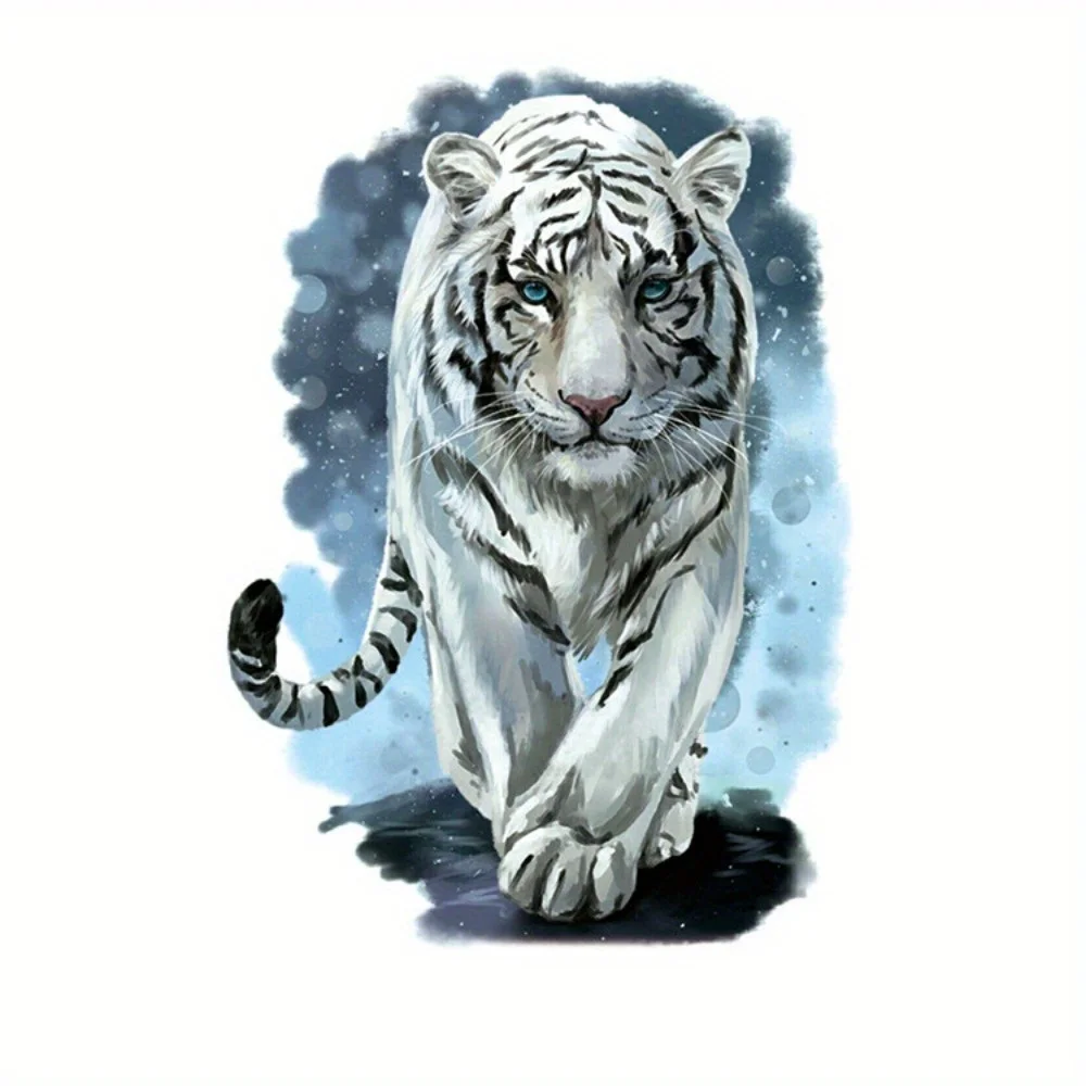 

1 Sheet of Vibrant White Tiger Design Waterproof Temporary Tattoo Stickers - Long Lasting, Easy to Apply, and Removable Arm Party Tattoos - Perfect for Music Festivals, Raves, and Night Outs