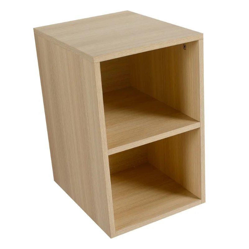 Licht houten zwevende plank wandgemonteerde dubbele open opbergplank voor slaapkamer woonkamer badkamer decor organisator