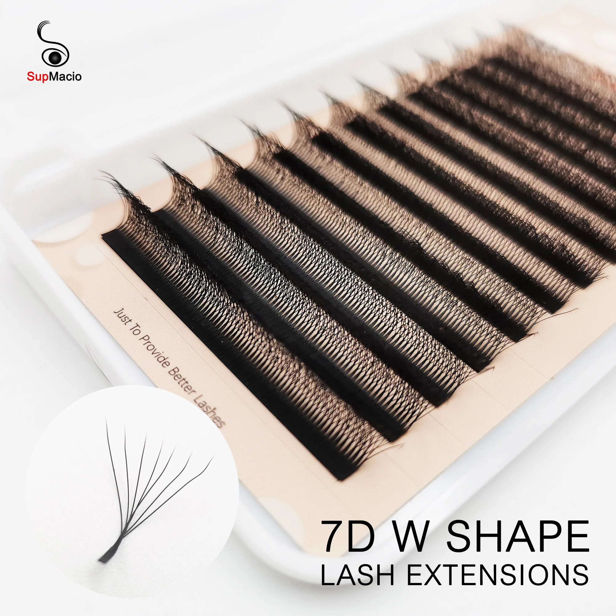 Supmacio 7DW Eyelash Extensions Automatic Flowering Shape Bloom 0.07 Premade Fans  Individual Lashes Full Dense for Women