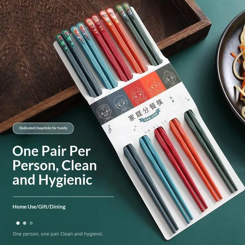 Reusable Fiberglass Colored Chopsticks Set Non Slip 5/10/15 Pairs Easy to Clean for Home Party Outdoor Picnic Use