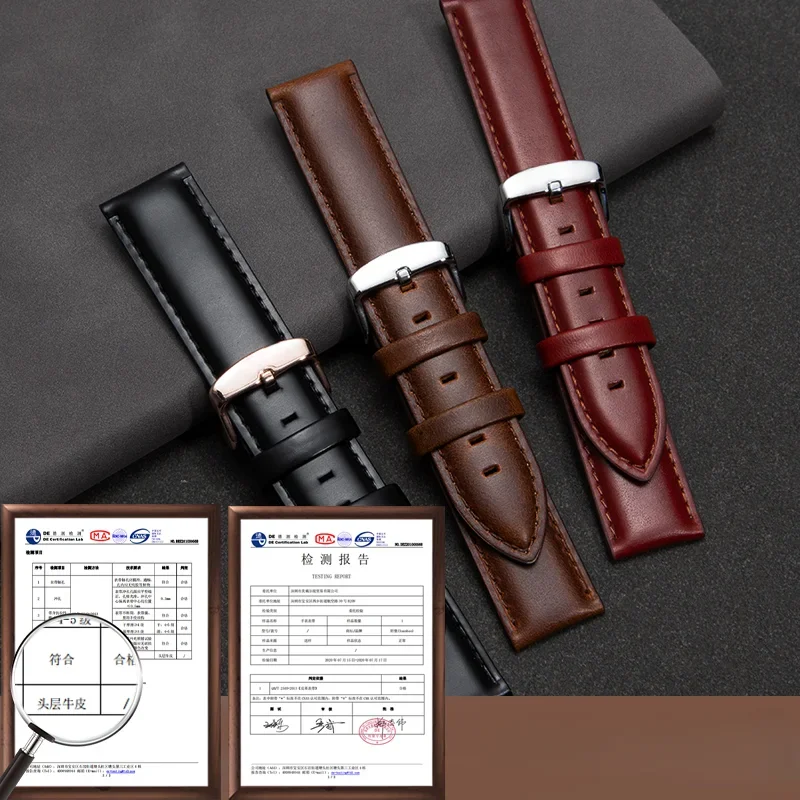 Straight Interface Waterproof Bamboo Knot Pattern Watchbands for DW Daniel Wellington Quick Release Genuine Leather Watch Strap