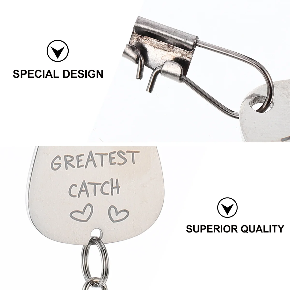 

Engraved Fishing Hook Gift Key Chain Fine Workmanship Not Easy to Fade Special Design Personalized Fishing Lure Hook