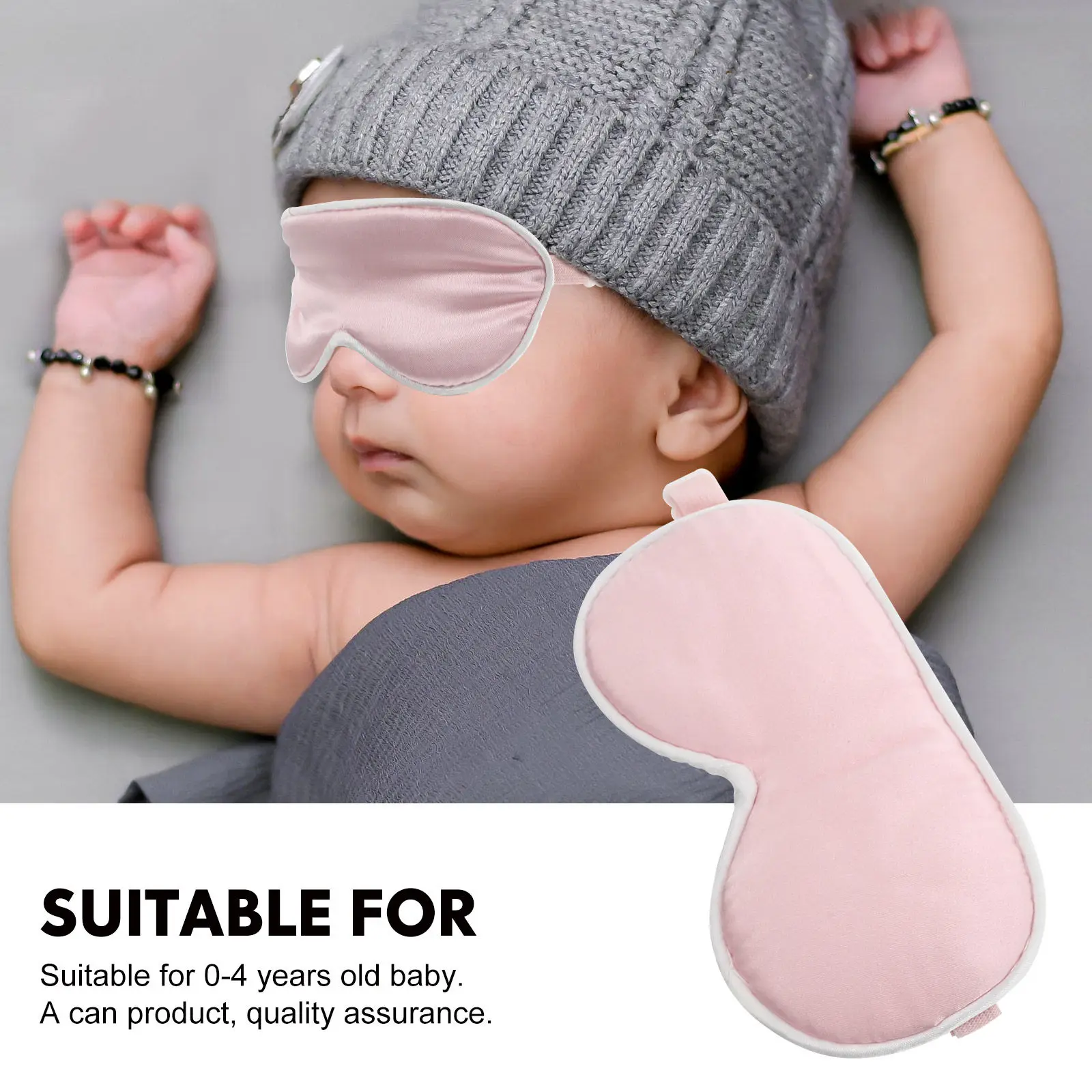 2Pcs Eye Mask Premium Silk Sleep Eye Cover for Infants Light Blocking Comfortable Adjustable Ear Hooks Gentle Shading